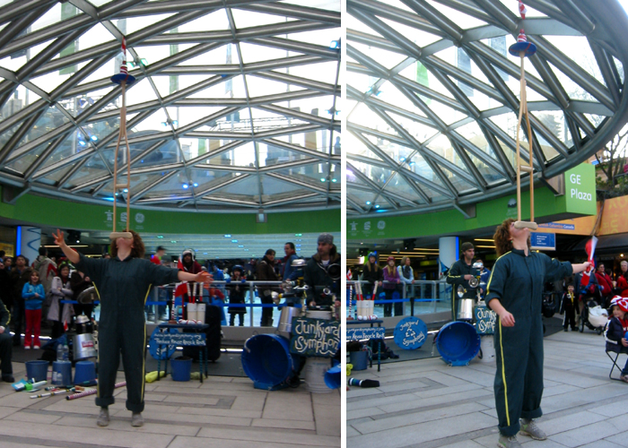 Performing at Robson Square in downtown Vancouver